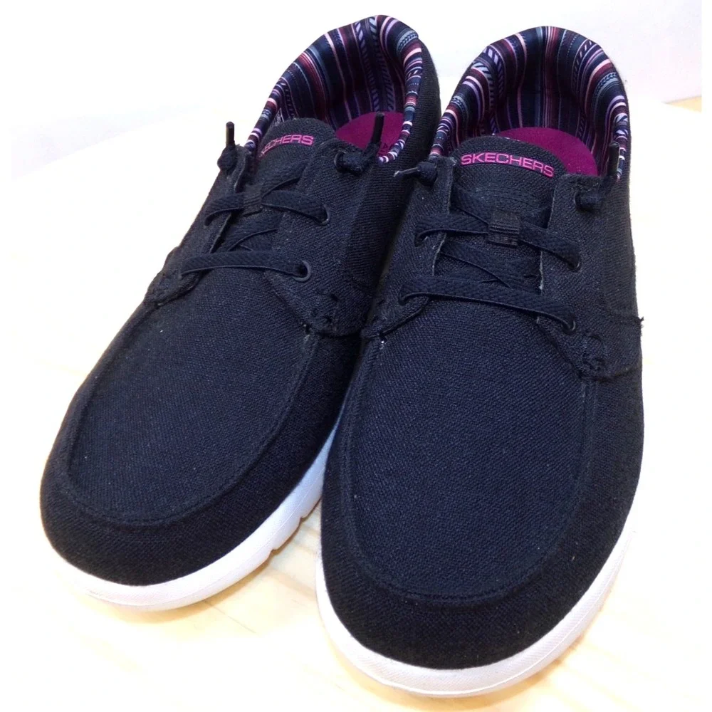 Skechers On the Go Air Cooled Slip On Shoes Sneakers Womens Black Sz 10 Goga Mat - Picture 2 of 10